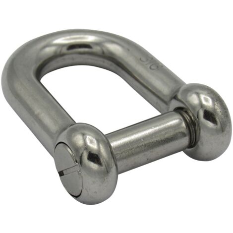 Stainless Steel Countersunk D Shackle Slotted Head 6MM (Dee Marine Boat Flush Rigging) (1/5)