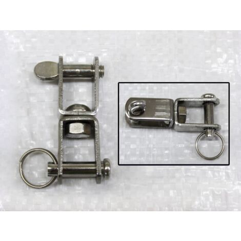 Stainless Steel Swivel Jaw Jaw Flat Shackle 10MM (Mooring Rigging Marine Fork Strip) (1/2)