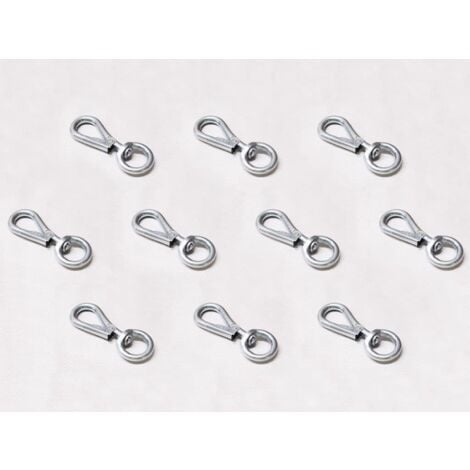 X10 2 Zinc Plated Swivel Spring Snap Hooks - Eye Gate Clip