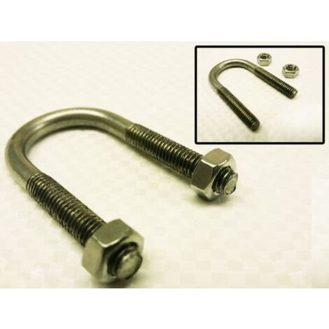 Stainless Steel  U Bolt with 2 Hex Nuts M6 (60MM Boat Hose Pipe Tube Clamp)