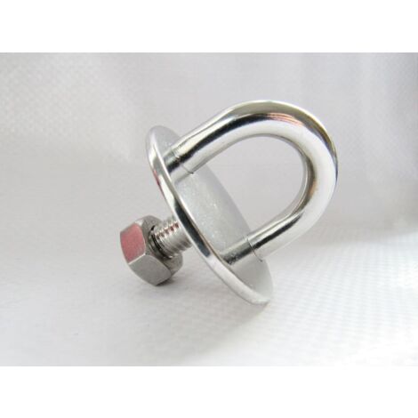 Stainless Steel Round Eye Plate with M6 Screw Thread & Nut (5MM Heavy Duty Marine Deck) (1/2)