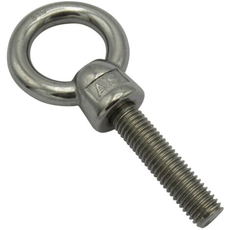 M6 Long Shank Eye Bolt Stainless Steel (80MM Metric Thread Rope Cable Marine Grade)