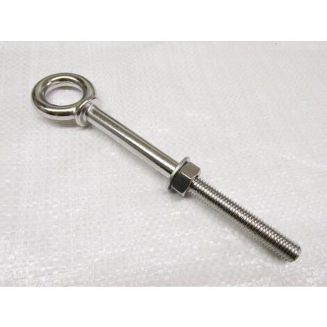 M6 Stainless Steel Eye Bolt with Shoulder (102MM Shank Marine Grade Rigging) (1/2)