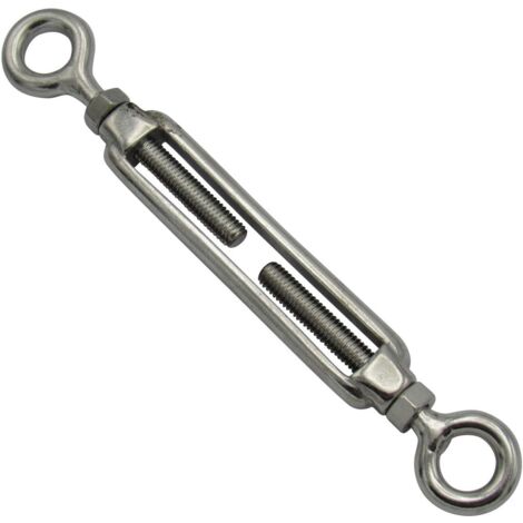 Eye to Eye Turnbuckle Stainless Steel M4 (6MM Eyes Open Body Straining Screw Rigging Tensioner) (1/5)