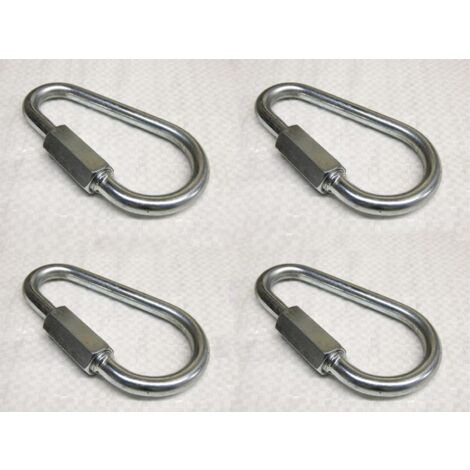 X4 5MM Zinc Plated Pear Shaped Quick Link - Repair Secure Attach Rope