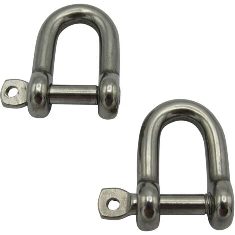 D Shackles with Captive Pin 5MM X2 (316 Stainless Steel Marine Rigging Dee)