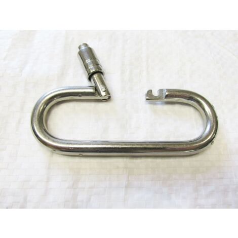 Stainless Steel Oval Carbine Hook 6MM (Locking Outward Opening Outside Carabiner Karabine) (1/2)
