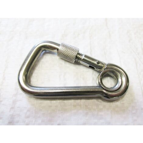 Asymmetric Carbine Hook with Eyelet & Screw Nut 6MM (Stainless Steel Locking Bar) (1/2)