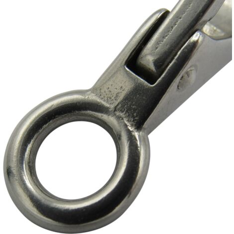 Quick Release Snap Hook with Fixed Eye Size 1 (72MM Stainless Steel Boat Shackle Attachment)