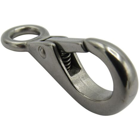 Quick Release Snap Hook with Fixed Eye Size 1 (72MM Stainless Steel Boat Shackle Attachment)