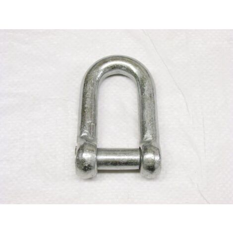 x1 8MM Galvanised Commercial Dee Shackle With Countersunk Pin - Chain Connector Caravan Tether Flush