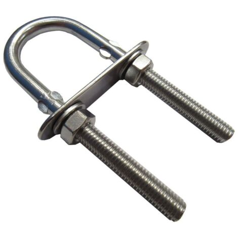 Stainless Steel U Bolt with Plate 80MM 6MM (Nuts Tube Pipe Shaped Heavy Duty)