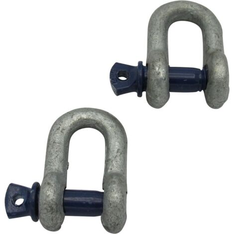 0.33 Ton Dee Shackles with Screw Pin (3/16" x 1/4" 330KG Lifting) x2