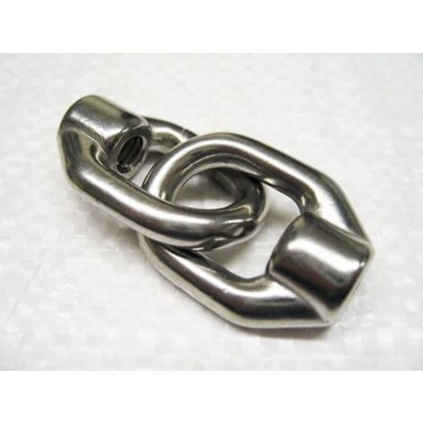8MM Double Guardrail Eye Nut Open Ended Internal Thread Stainless Steel - Guardwire Elongated