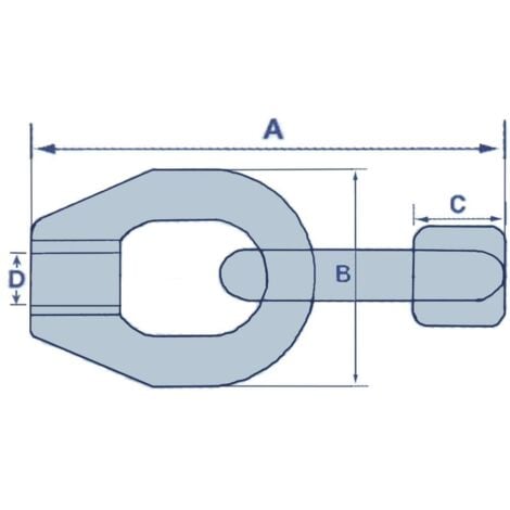 8MM Double Guardrail Eye Nut Open Ended Internal Thread Stainless Steel - Guardwire Elongated