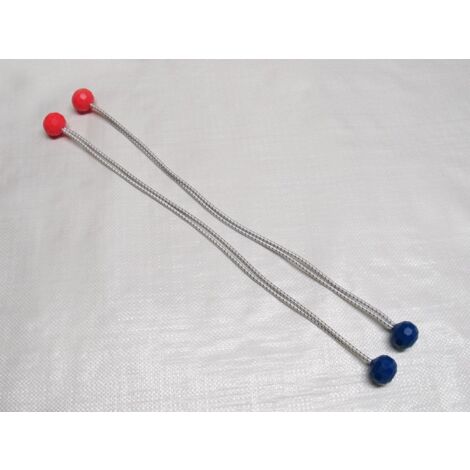 x2 4MM x 300MM Sail Ties Blue Orange Balls - Fastener Nylon Loop Secure Holder