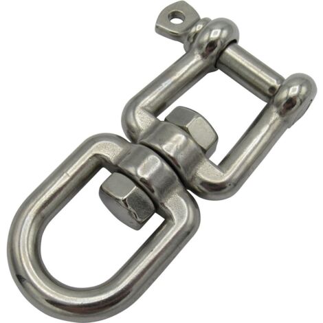 Jaw  Eye Swivel Shackle Stainless Steel 6MM (Marine Boat Sailing Pin 938KG)