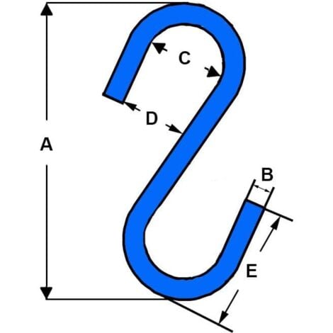 X10 4MM Zinc Plated S Hooks - Steel S Shaped BZP