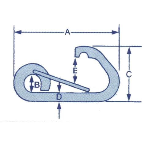 Stainless Steel Carbine Hook with Formed Eye & Safety Catch 8MM (Carabiner Snap Hook)