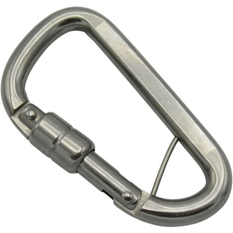 Stainless Steel Asymmetric Carbine Hook with Wire Bar & Locking Sleeve 10MM (Wire Rope Gate Karabina (1/5)