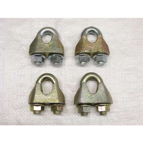 x4 5MM DIN1142 Wire Rope Grips Zinc Plated - Cable Clamp Fixing Bulldog Lifting (1/2)