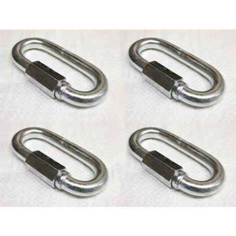 X4 5MM Galvanised Standard Quick Link - Rope Secure Attach Galv Maillon