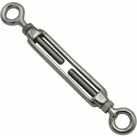 Hook To Eye Turnbuckle CHOOSE M5/M6/M8/M10 Open Body Galvanised Wire Tensioner 