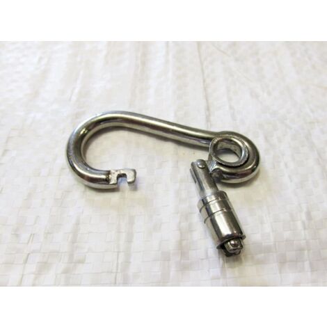 Stainless Steel Carbine Hook 8MM (Locking Outward Opening Outside Eyelet Carabiner Karabine) (1/2)