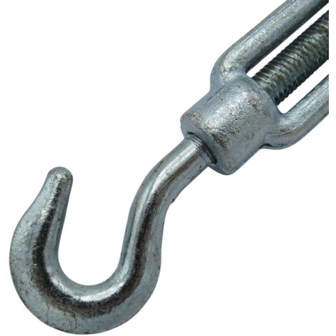 x1 M6 Galvanised Forged Straining Screw Hook Eye - Caravan Turnbuckle Open Body