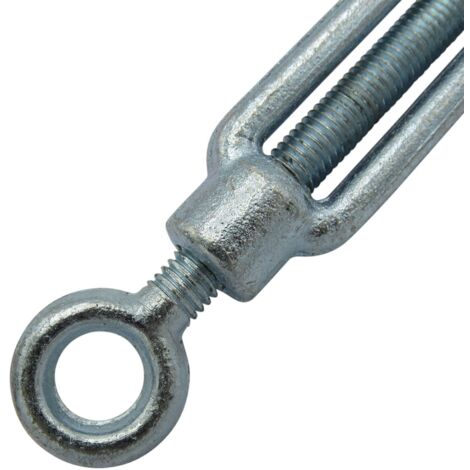 x1 M6 Galvanised Forged Straining Screw Hook Eye - Caravan Turnbuckle Open Body