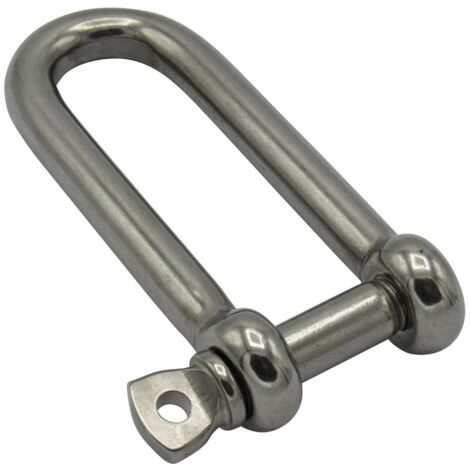 Long D Shackle Stainless Steel 8MM (Marine Boat Rigging Sails Halyards Dee)