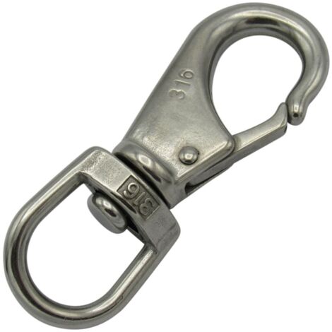 Quick Release Snap Hook with Fixed Eye Size 2 (100MM Stainless Steel Boat Shackle Attachment)
