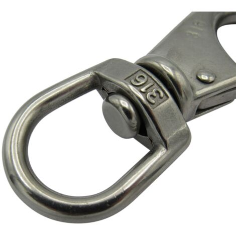 Quick Release Snap Hook with Fixed Eye Size 2 (100MM Stainless Steel Boat Shackle Attachment)