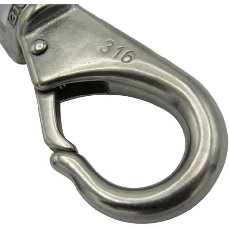 Quick Release Snap Hook with Fixed Eye Size 2 (100MM Stainless Steel Boat Shackle Attachment)