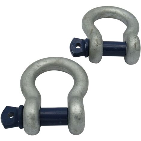 0.5 Ton Bow Shackles With Screw Pin X2 - 500KG Lifting 1/4" x 5/16"