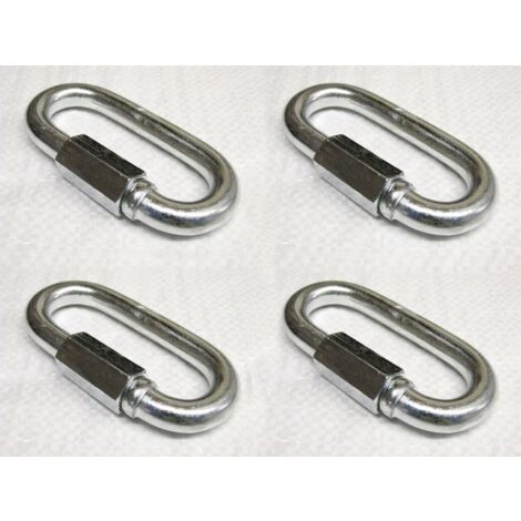 X4 6MM Galvanised Standard Quick Link - Rope Secure Attach Galv Maillon