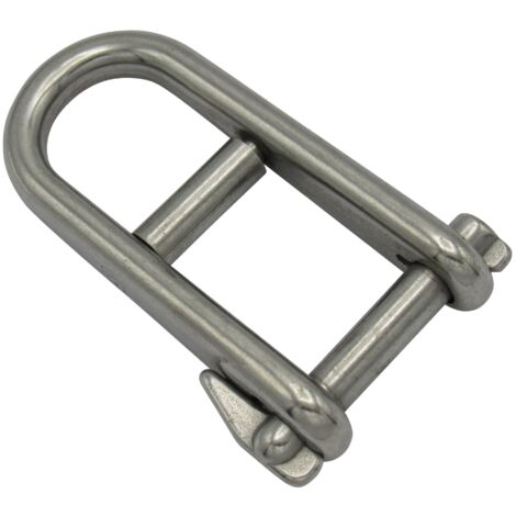 Key Pin D Shackle with Bar 8MM Stainless Steel (Marine Boat Rigging Dee) (1/5)