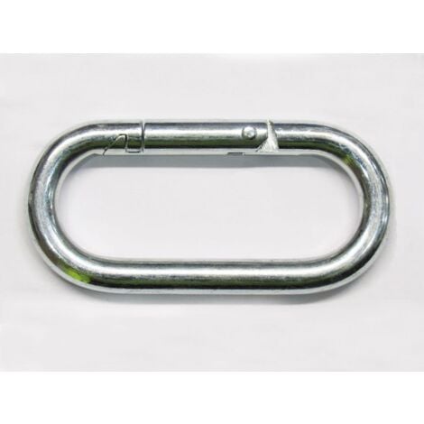 10MM Zinc Plated Oval Carbine Hook -Ring Inwards Lock Snap