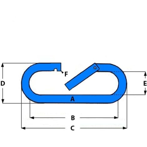 10MM Zinc Plated Oval Carbine Hook -Ring Inwards Lock Snap