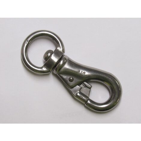 102MM Stainless Steel Swivel Eye Bull Snap Hook - Spring Lock Snap Tie Round Boat (1/2)