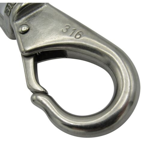 Quick Release Snap Hook with Fixed Eye Size 3 (118MM Stainless Steel Boat Shackle Attachment)
