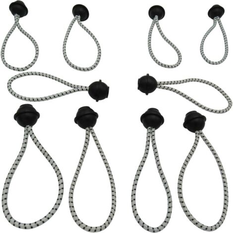 X10 150MM 6" Bungee Shock Cord Ball Loops - Hold Tie Down Tarpaulin ...