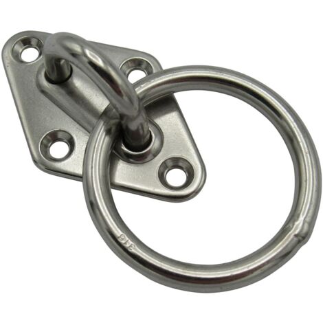 Stainless Steel Diamond Eye Plate with Ring 8MM (Marine Attachment Deck) (1/5)