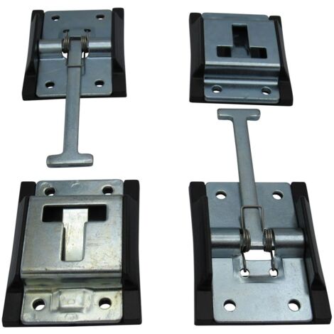 X2 Zinc Plated Door Retainers - Truck Motorhome Horsebox Hook & Catch (1/5)