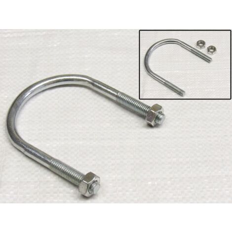 12MM x 90MM Zinc Plated 'U' Bolt With 2 Hex Nuts - Clamp Pipe Tube Marine (1/2)
