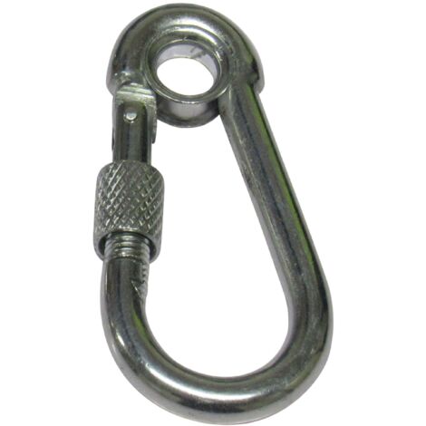 12MM Zinc Plated Carbine Hook With Screw Nut And Eyelet - Marine Secure Gate Rope Karabina BZP
