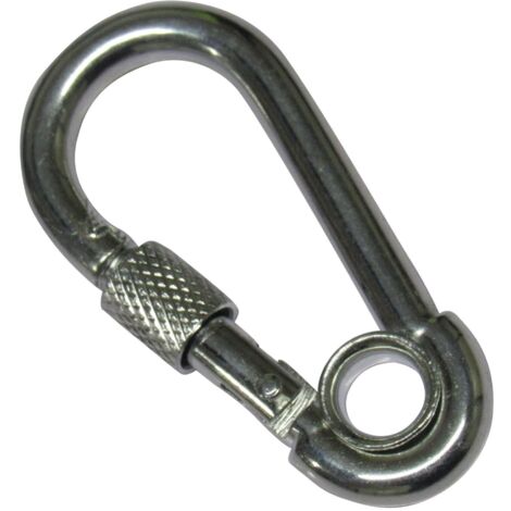 12MM Zinc Plated Carbine Hook With Screw Nut And Eyelet - Marine Secure Gate Rope Karabina BZP