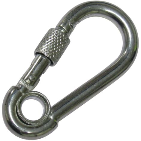 12MM Zinc Plated Carbine Hook With Screw Nut And Eyelet - Marine Secure Gate Rope Karabina BZP