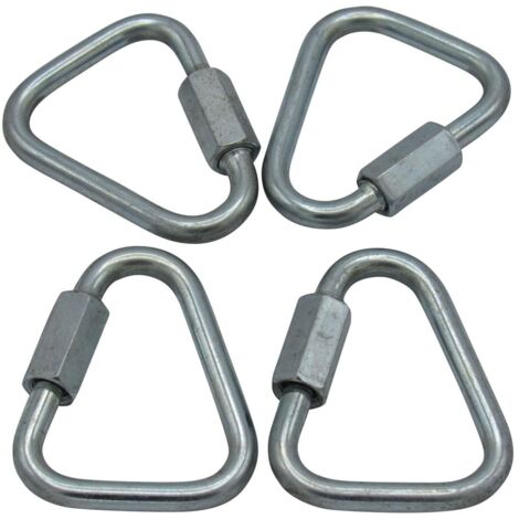 X4 12MM Zinc Plated Delta Shape Quick Links - Maillon Triangle Webbing Triangular