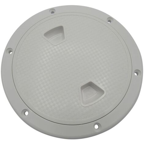 6" ABS White Plastic Deck Inspection Hatch - Round Cover Water Tight (1/5)